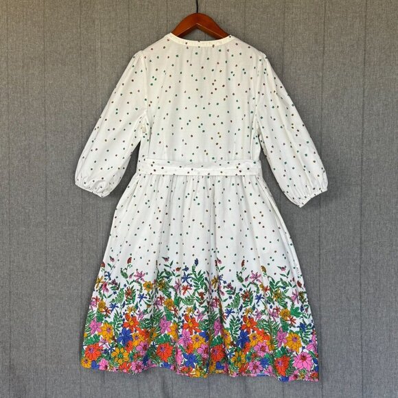 Talbots 100% Cotton Poplin; Blissful Floral Puff Sleeve Midi Shirt Dress Size 18 - Picture 10 of 16